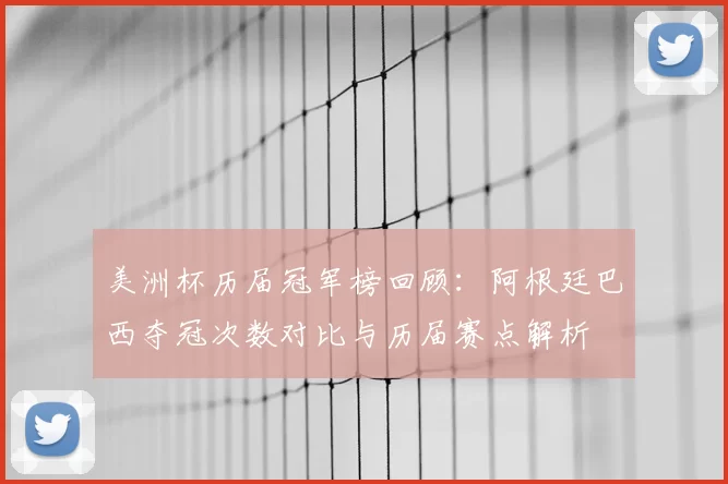 美洲杯历届冠军榜回顾：阿根廷巴西夺冠次数对比与历届赛点解析